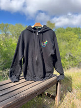 Load image into Gallery viewer, Black Zip-Up Hoodie Sweatshirt

